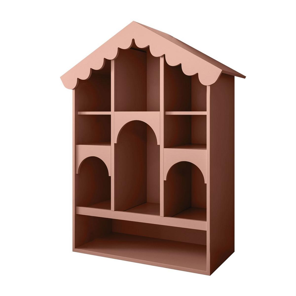 BABYREGAL BABUSHKA – Puppenhaus-Design, Natürlich Rosa - Rosa, Holzwerkstoff (90/119/39cm)