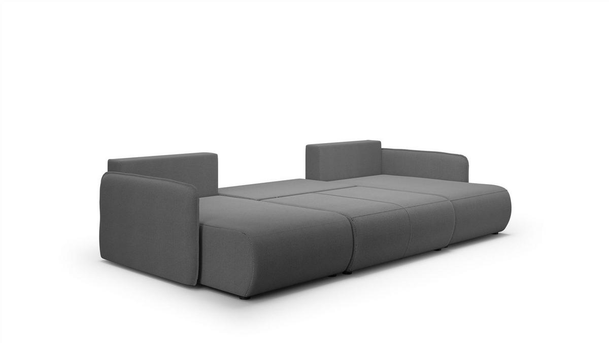 WOHNLANDSCHAFT Calgary - Dunkelgrau, Holzwerkstoff/Textil (290/86/148cm) - Fun Möbel
