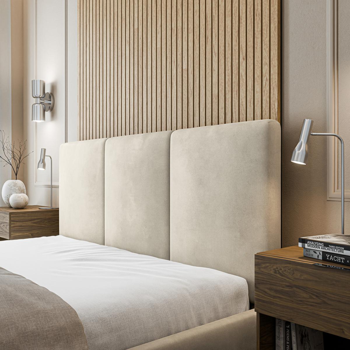 POLSTERBETT AZURI 140x200 cm mit Bettkästen - Beige - Beige, Holz (140/200cm) - MASSENO
