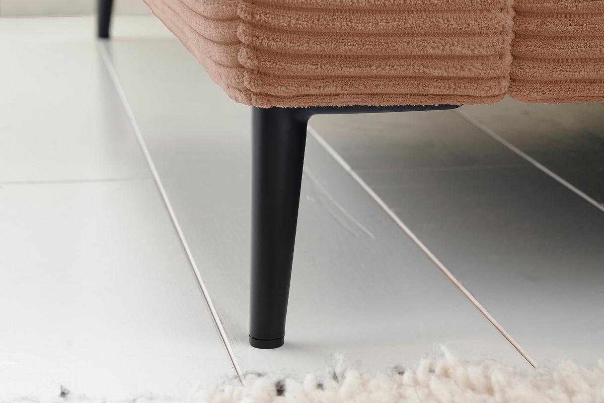 ECKSOFA CARA Braun Cord - Schwarz/Braun, Textil/Metall (272/190cm) - KAWOLA
