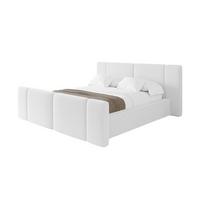 POLSTERBETT mit Bettkasten, Fußteil und Lattenrost, Bett mit Matratze H3/H4 - RIVO-Z 180x200 Weiß - Weiß, Holzwerkstoff/Textil (180/200cm) - ALTDECOR
