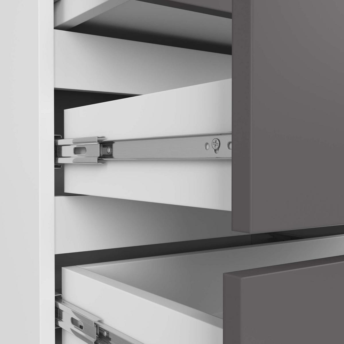 KOMMODE Weiß, Graphit Grau 57/60/35 - Weiß, Holzwerkstoff (60/57/35cm) - RAUMHIRSCH FURNITURE