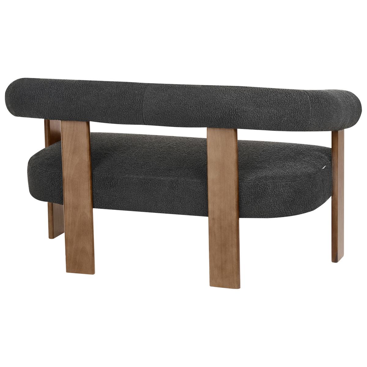 SOFA-SET Bouclé Schwarz/Dunkelbraun Ilbro - Dunkelbraun/Schwarz, Textil (138/76/68cm) - Beliani