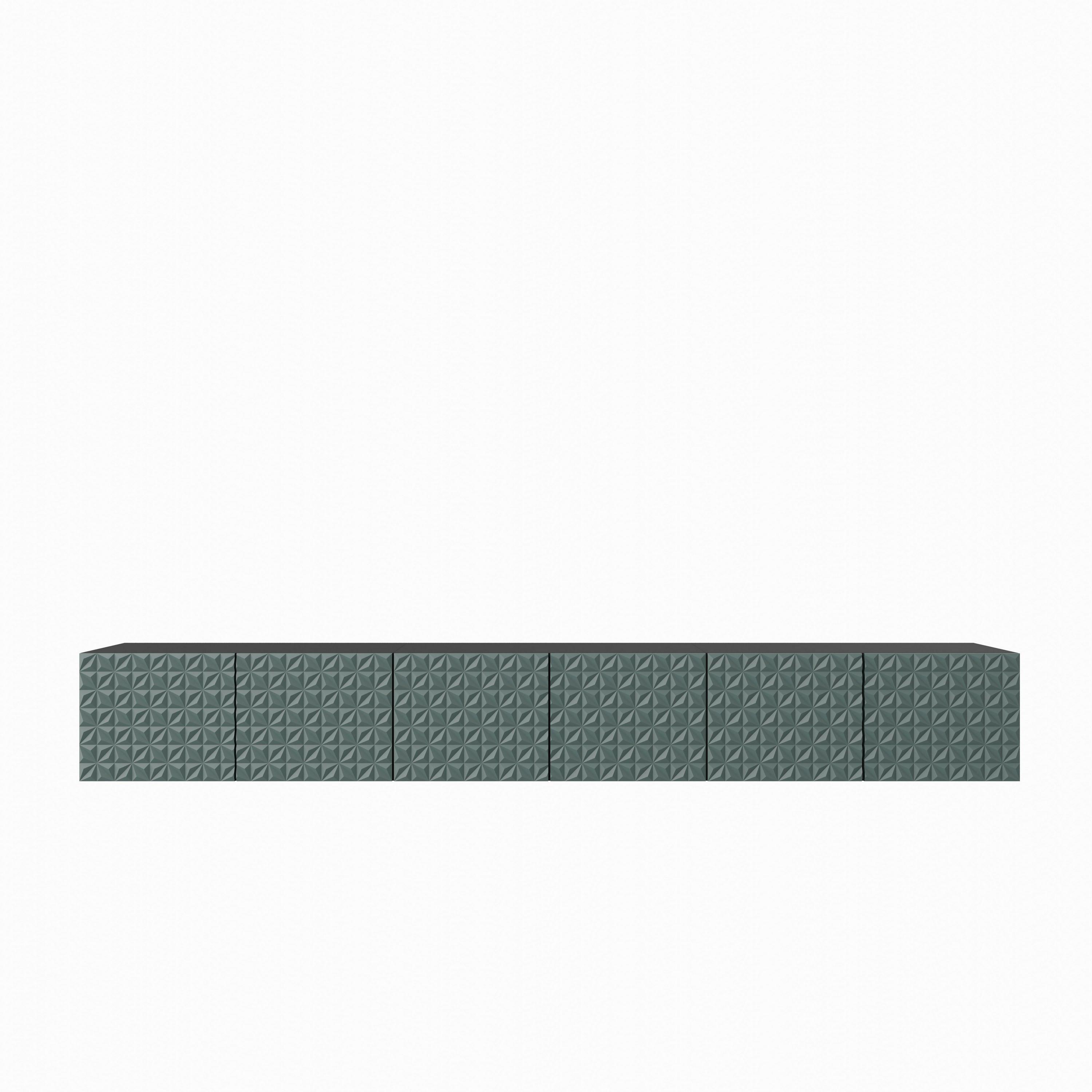 LOWBOARD ROVA 300/41/40 cm, Hängender TV-Schrank Schwarz / Grün - Schwarz/Grün, Holzwerkstoff (300/41/40cm) - MASSENO