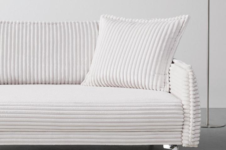 Bigsofa weiß Echtholz Kiefer Webart geflochten inkl. Kissen Bezüge abnehmbar