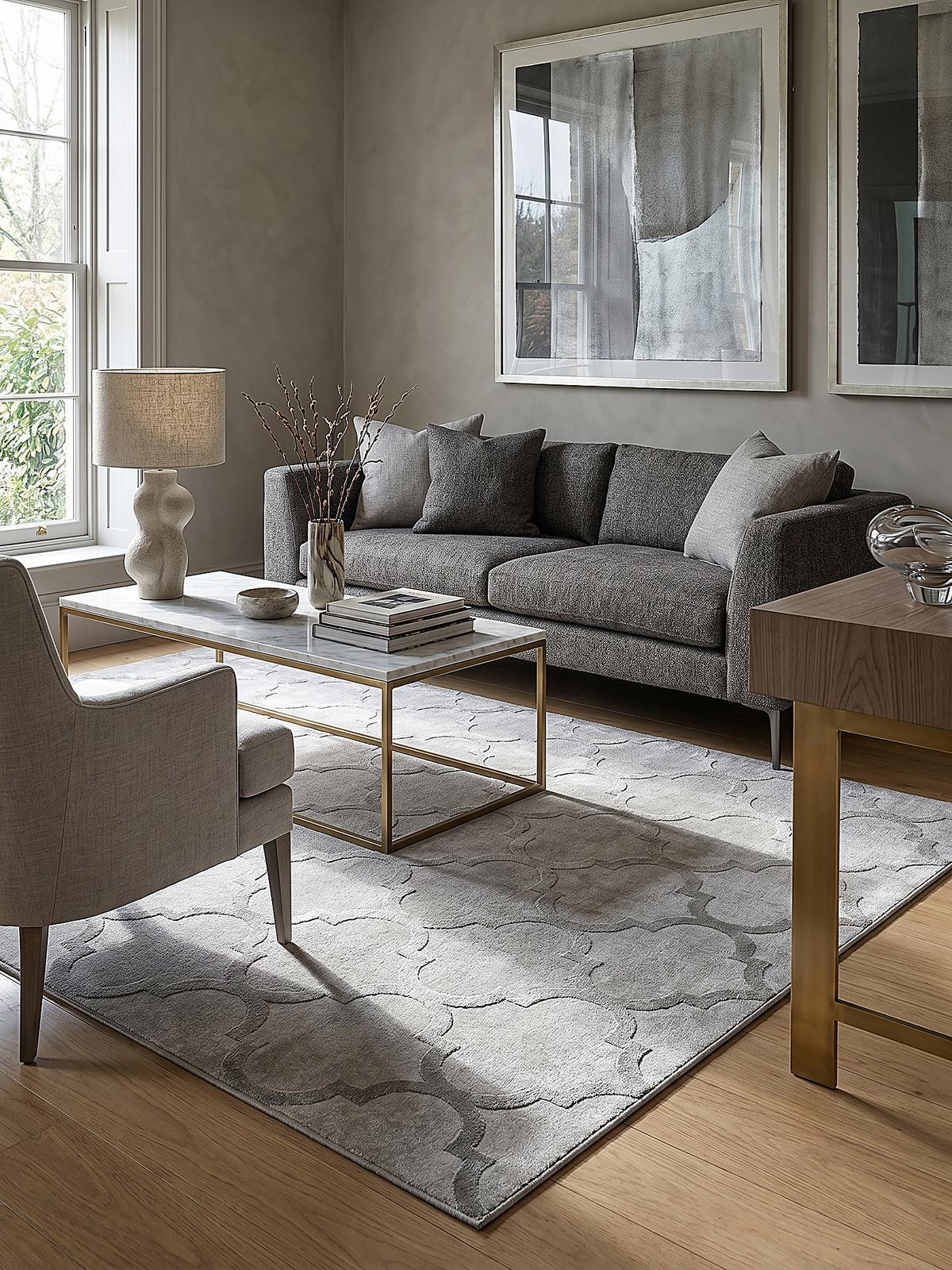KURZFLORTEPPICH Orientalisch ERESMA Polyester Grau 200 x 290 cm - Grau, Textil (200/290cm) - KADIMA DESIGN