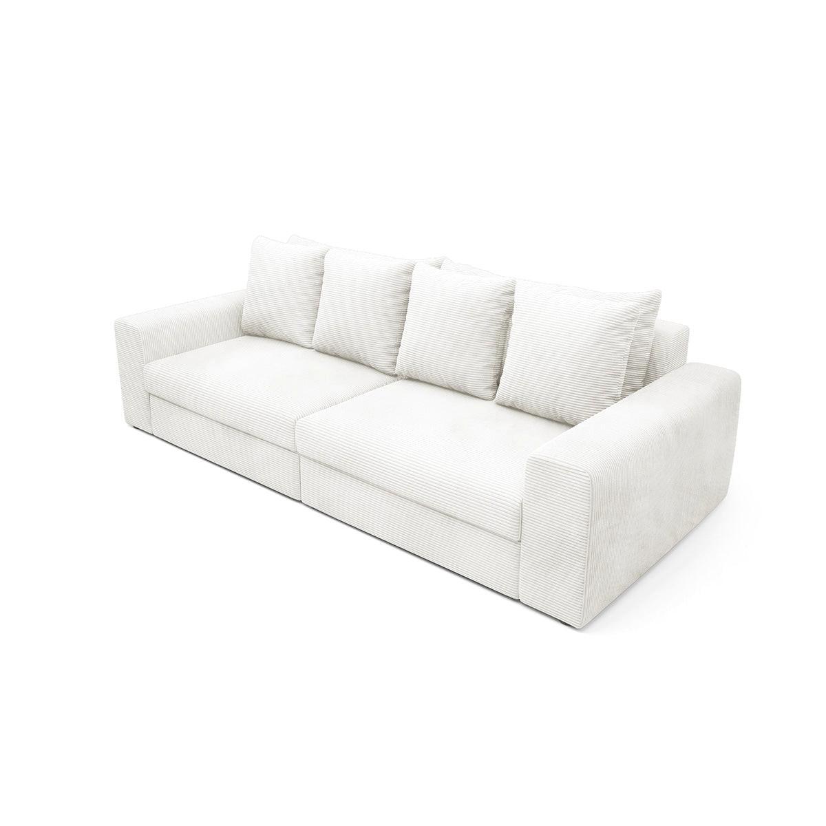 SOFA Paola 3 Sitzplätze Gebrochenes Weiß - Weiß, Holz (272/86/120cm) - Petits-meubles