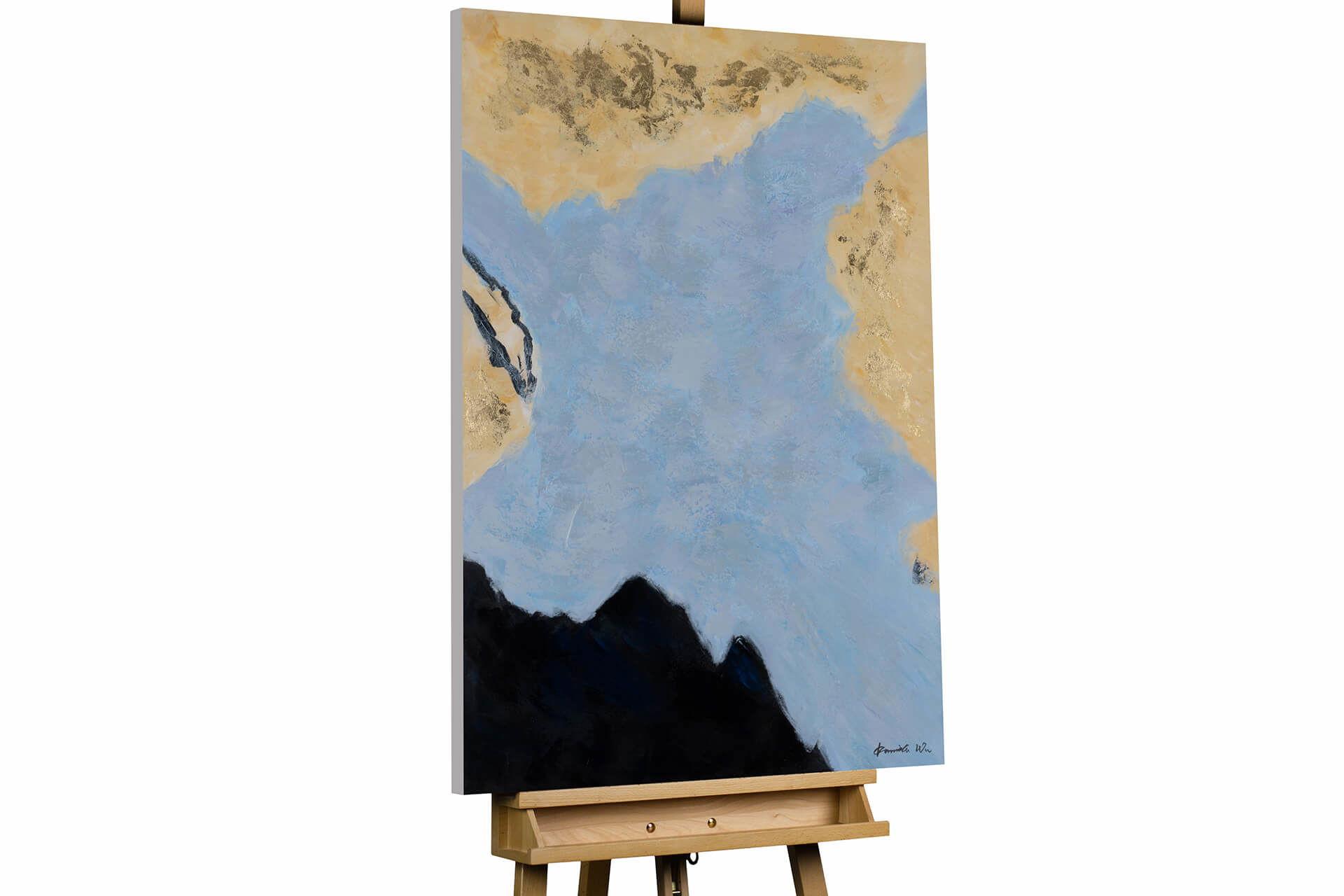 ACRYLBILD HANDGEMALT 75/100 cm - Blau, Holz/Textil (75/100cm) - KUNSTLOFT