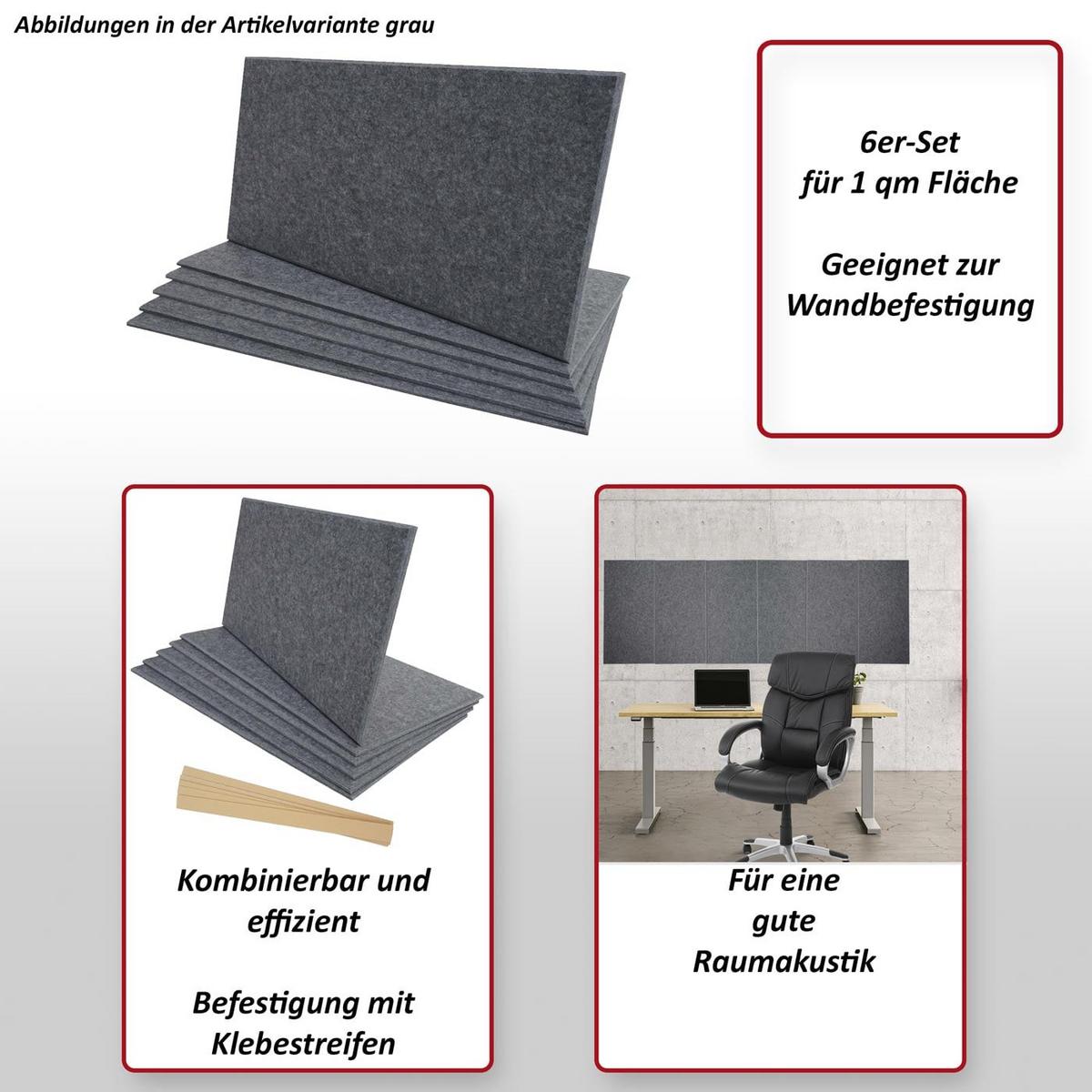 AKUSTIKWANDPANEEL Hellgrau Komplett-Set - Hellgrau, Textil (30/60/1cm) - MCW