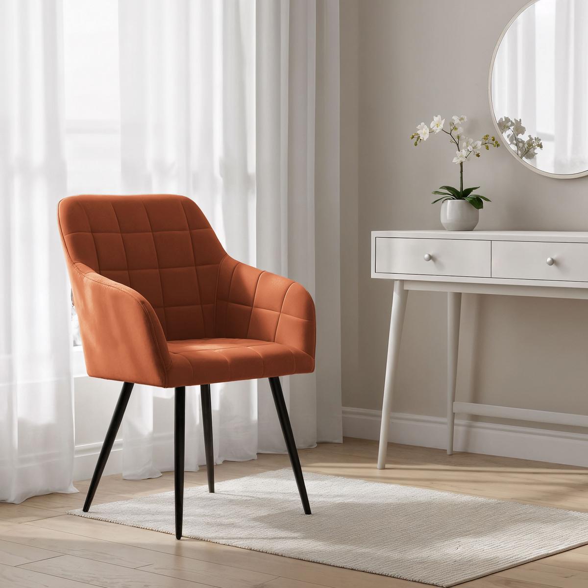 POLSTERSTUHL 6er Set, Metallbeine Bronze, Schwarz 54/82/58 - Schwarz, Textil (54/82/51cm) - RAUMHIRSCH FURNITURE