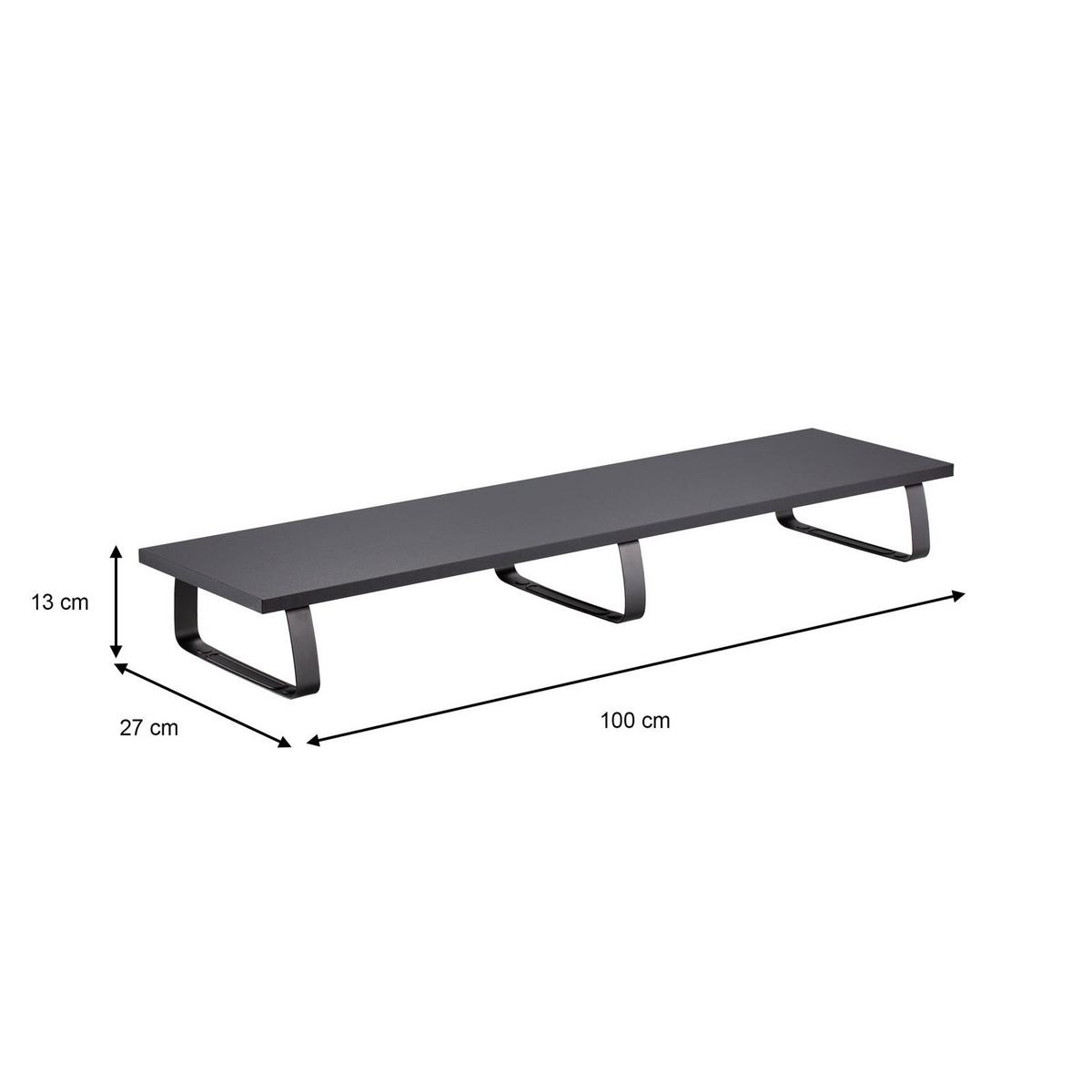 MONITORSTÄNDER MILFORD - Schwarz, Holzwerkstoff/Metall (26/100/12cm) - CARO-Möbel