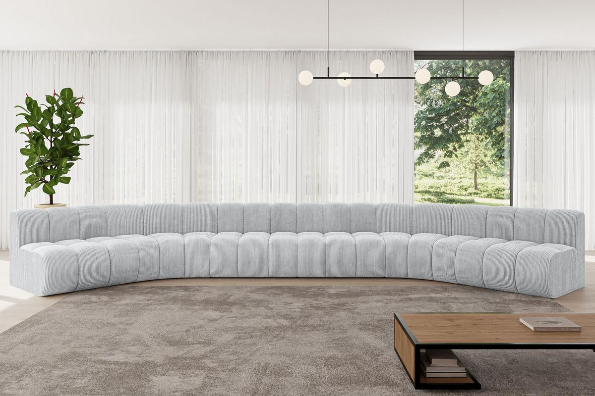 WOHNLANDSCHAFT modulares Sofa Montra-U2 - 581x174x70 cm Grau - Grau, Holzwerkstoff/Textil (581/70/174cm) - ALTDECOR