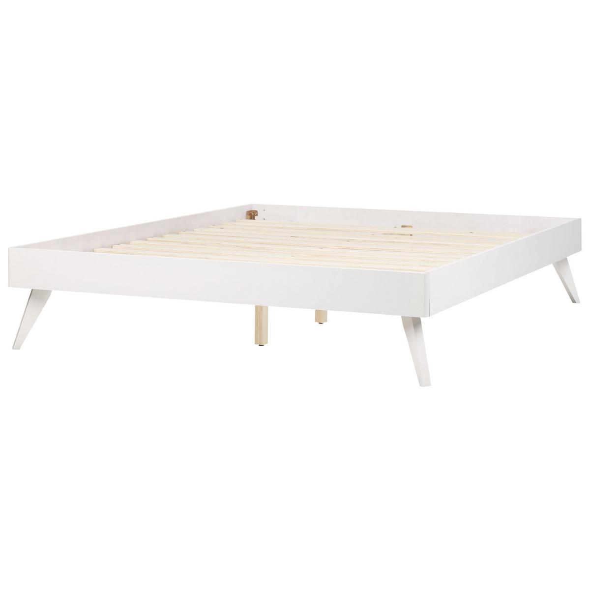 BETT mit Lattenrost 160x200 cm Weiß Berric - Weiß, Holzwerkstoff (160/200cm) - Beliani