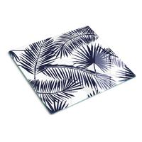 GLASPLATTE 60x52 cm Palmblätter - Grau, Glas (60/0.4/52cm) - TULUP