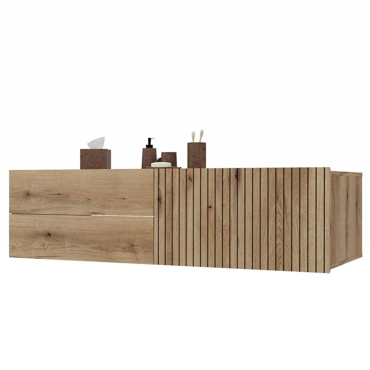 WASCHBECKENUNTERSCHRANK eiche 140/37,5/53 - Eichefarben, Holzwerkstoff (140/38/53cm) - RAUMHIRSCH FURNITURE