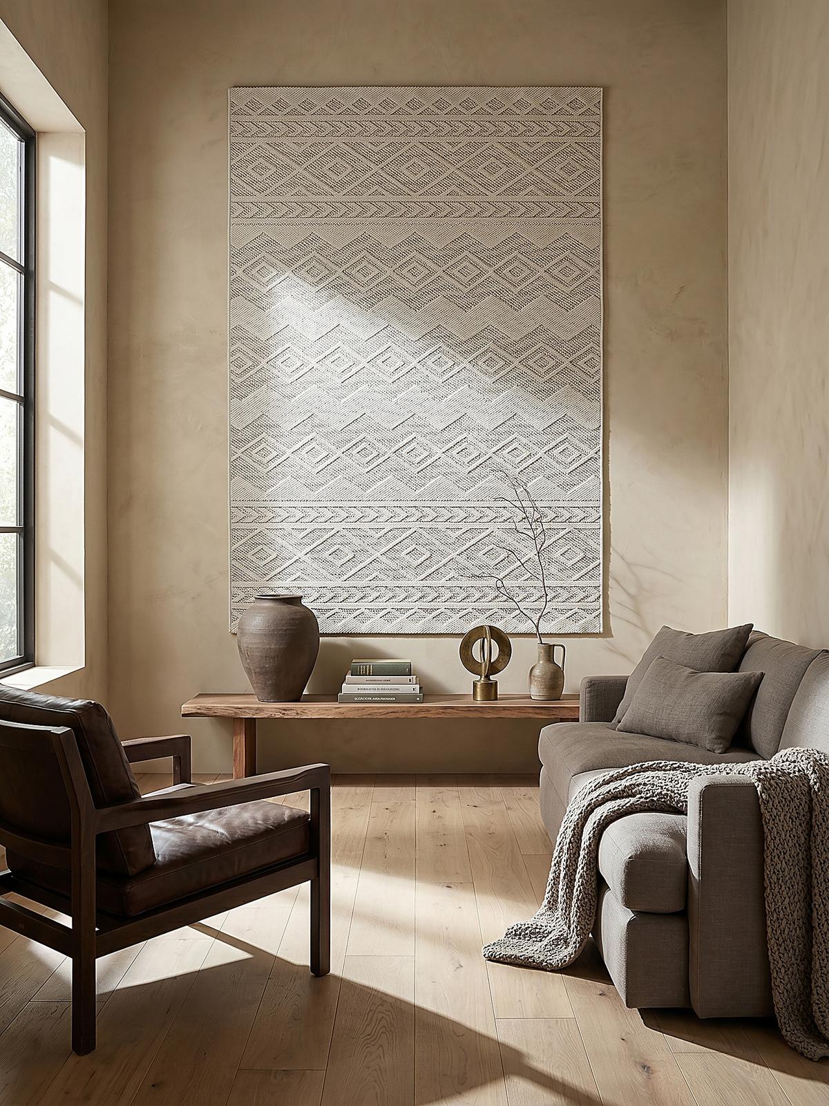 KURZFLORTEPPICH Berber STURA Polypropylen Creme 120 x 160 cm - Beige, Textil (120/160cm) - KADIMA DESIGN