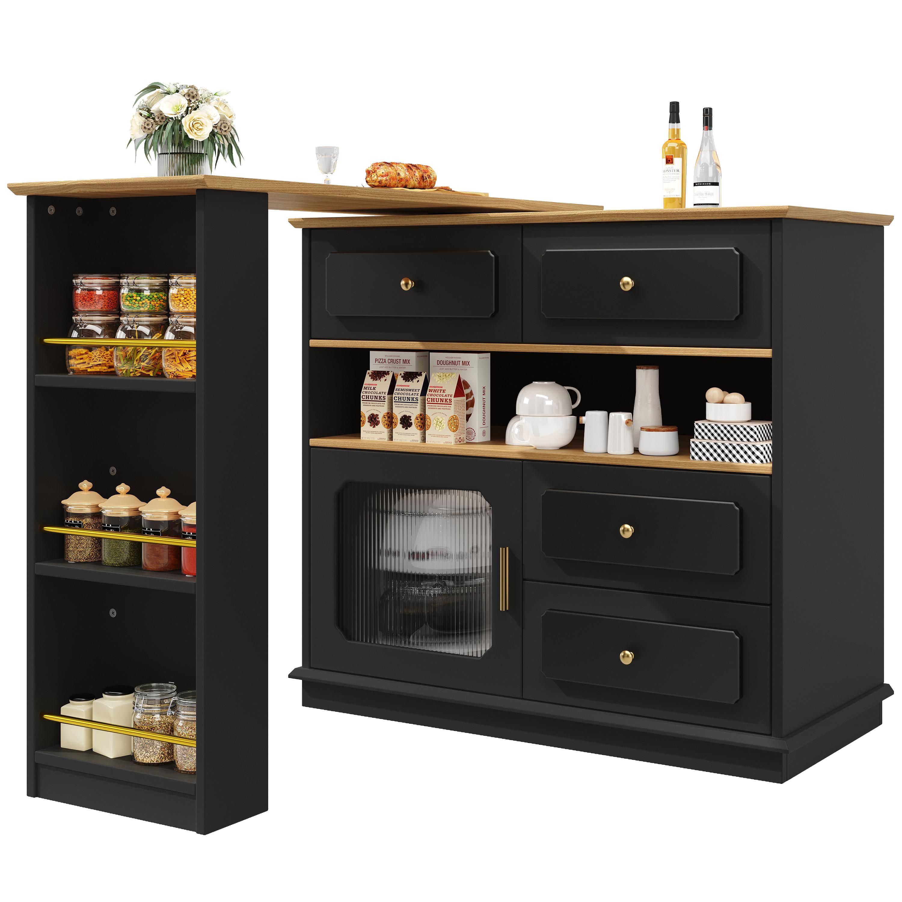 BARTISCH ausziehbarer mit Stauraum Schwarz - Schwarz, Holzwerkstoff/Metall (181/39/105cm) - Urban Meuble