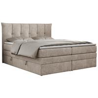 BOXSPRINGBETT PREMIUM 10 KING 180/200 Beige Struktur - H3 - Beige, Holz/Textil (180/200cm) - MKS