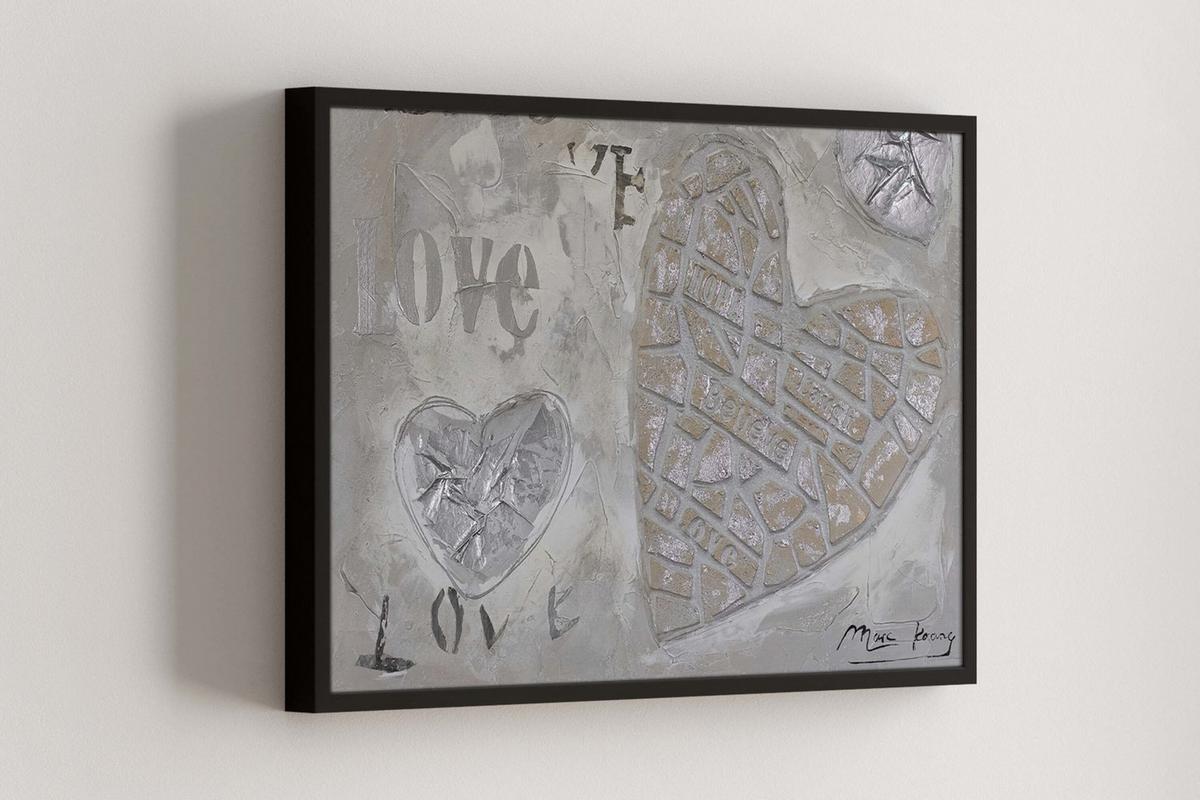 ACRYLBILD HANDGEMALT 80/60 cm - Beige/Grau, Holz/Textil (80/60cm) - KUNSTLOFT