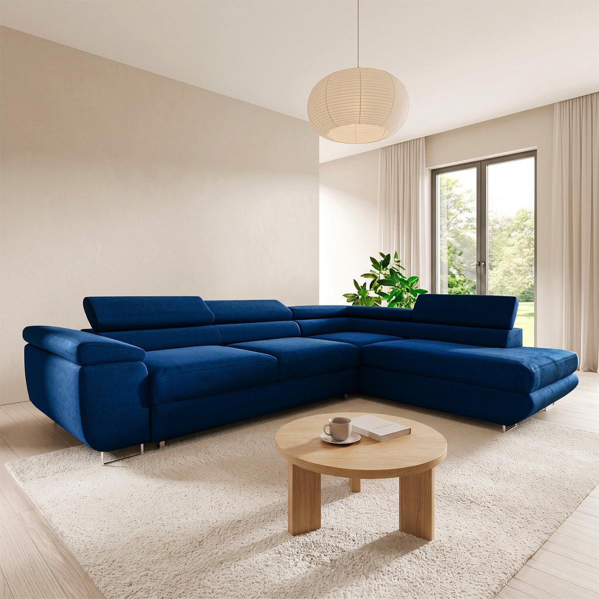 ECKSOFA Lyam 4 Sitzplätze Marineblau - Blau, Textil (271/201cm) - Petits-meubles