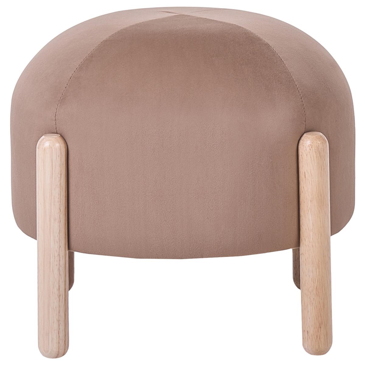 HOCKER Samtstoff Hellbraun Helen - Hellbraun, Textil (40/38/40cm) - Beliani