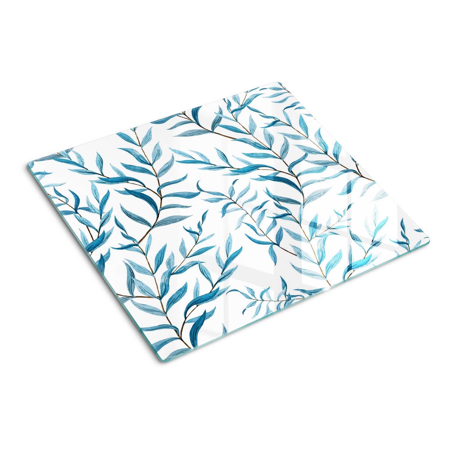 GLASPLATTE 60x52 cm Blätter - Blau, Glas (60/0.4/52cm) - TULUP