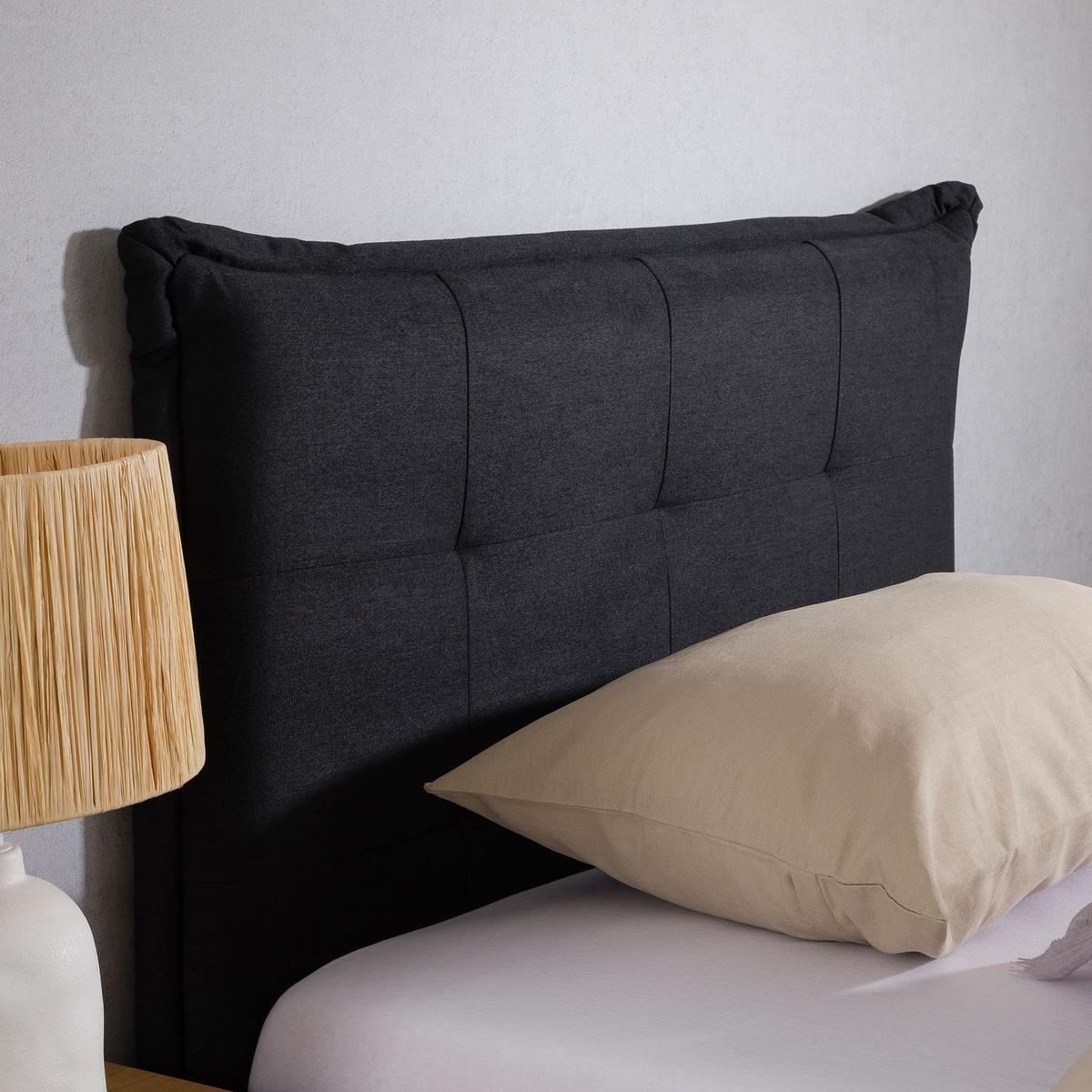 KOPFTEIL JALEYA 90x190 cm schwarz - Schwarz, Textil (91/99/7cm) - IDIMEX