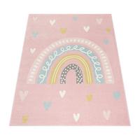 KINDERTEPPICH, mit Regenbogen-Motiv, Rosa, 133 x 190 cm - Rosa, Textil (190/133cm) - KADIMA DESIGN