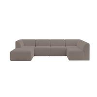 WOHNLANDSCHAFT Ottomane Links MOVO-L 345x180x78 cm Braun Bouclé - Braun, Holzwerkstoff/Kunststoff (345/78/180cm) - ALTDECOR