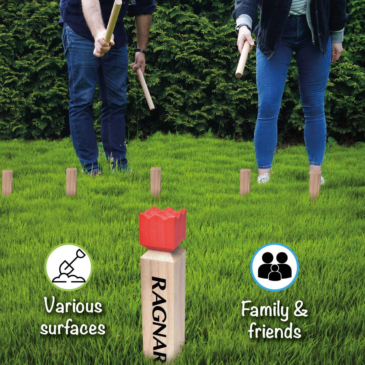 KUBB Ragnar - Naturfarben, Holz (30/6cm) - Toyfel
