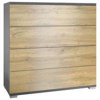 KOMMODE Pavos Eiche Evoke - Braun, Holzwerkstoff (76/76/35cm) - Vladon