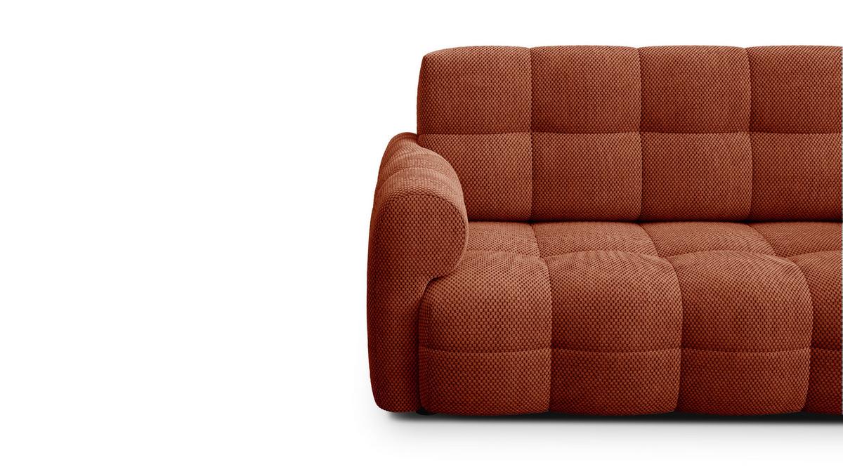 SOFA MELLOW 2,5-Sitzer, dunkelorange - Dunkelorange/Schwarz, Holz/Textil (183/87/98cm) - Wozimo