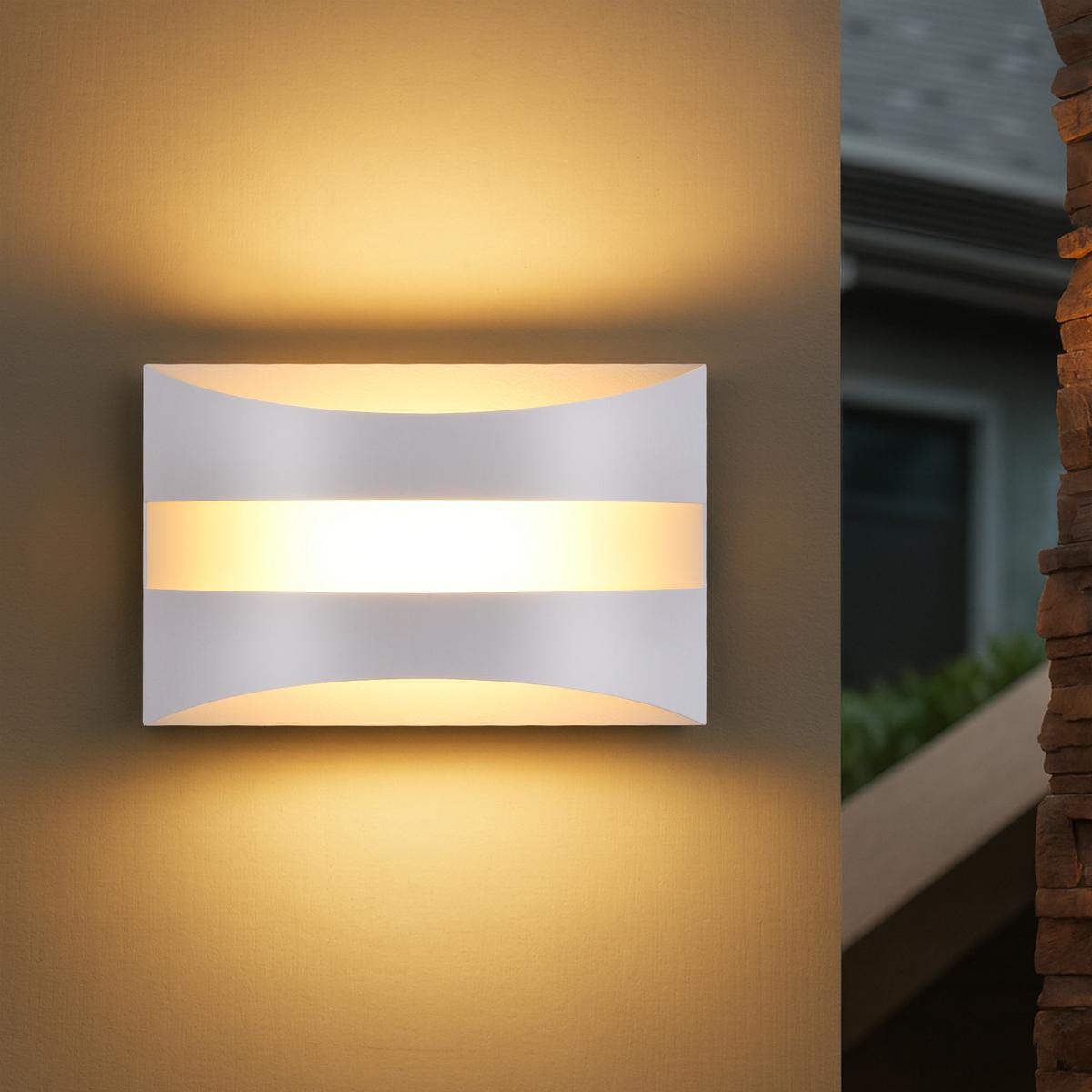 LED-WANDLEUCHTE Twinkling 21/13/8 cm - Weiß, Metall (13/8/21cm) - ZMH