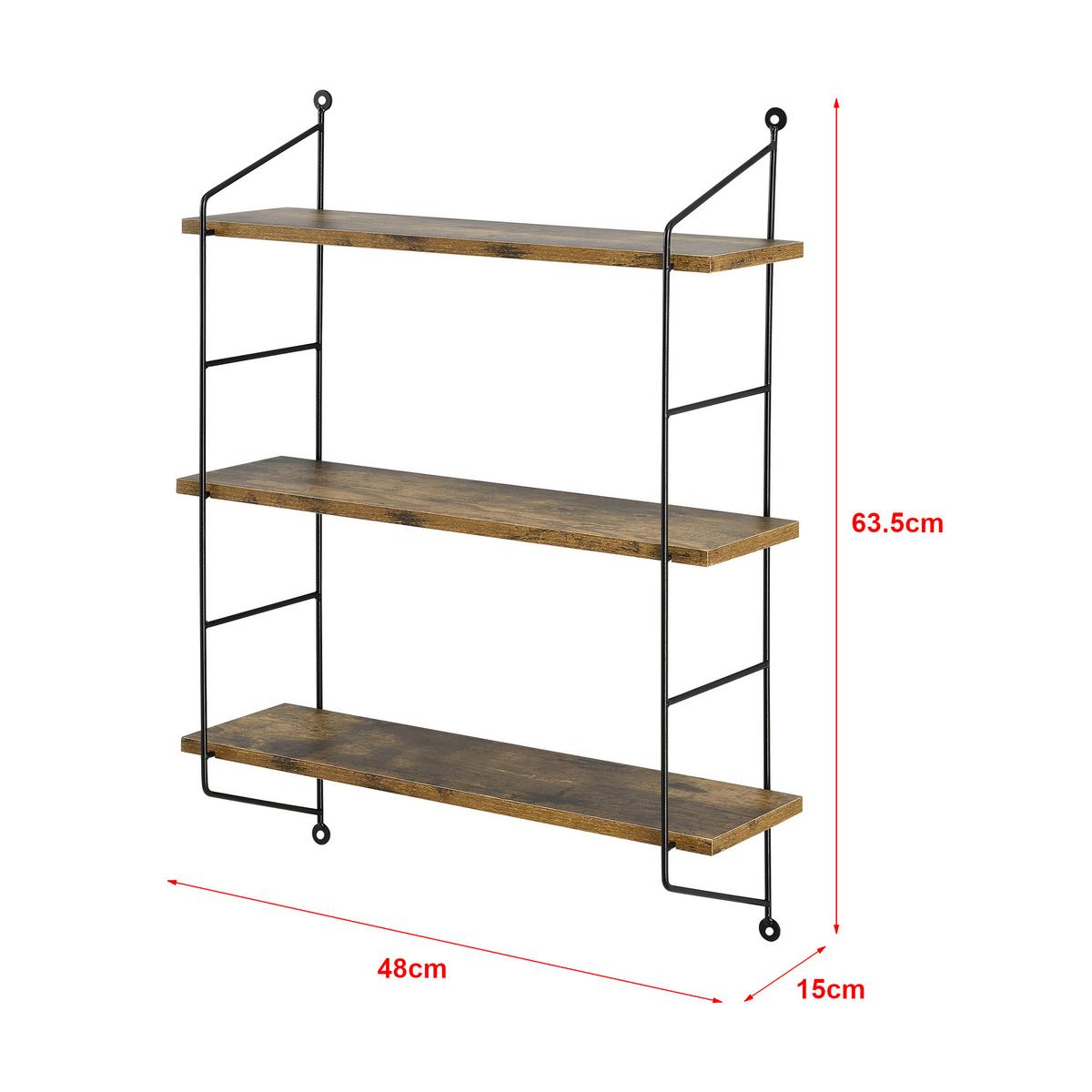 WANDREGAL Ösel - Dunkelbraun, Metall (48/63.5/15cm) - [en.casa]