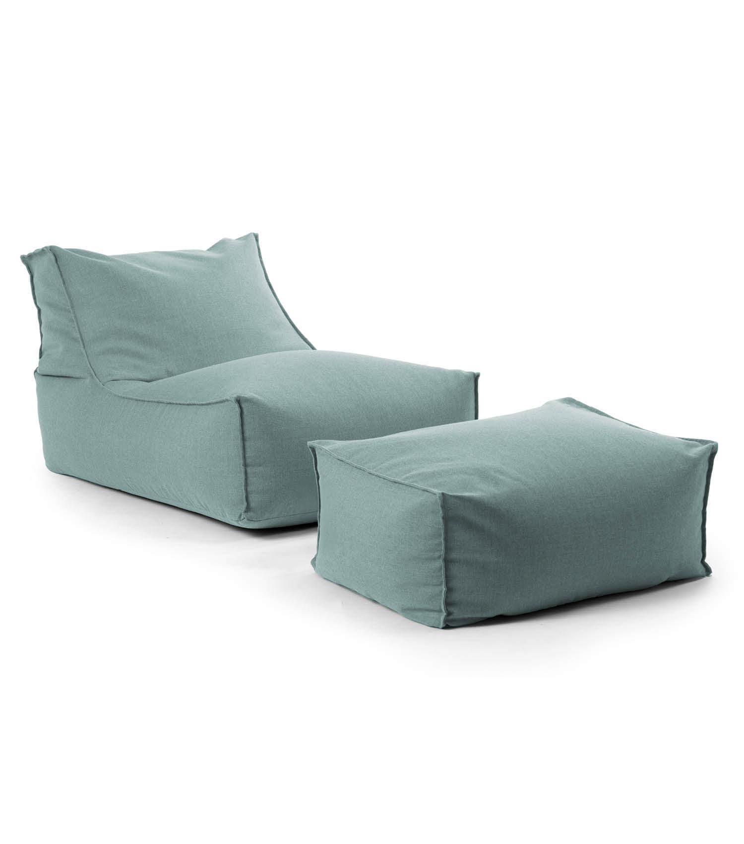 OUTDOOR SITZSACK und Hocker Der Sundowner - Blau, Textil (60/65/95cm) - Mokebo