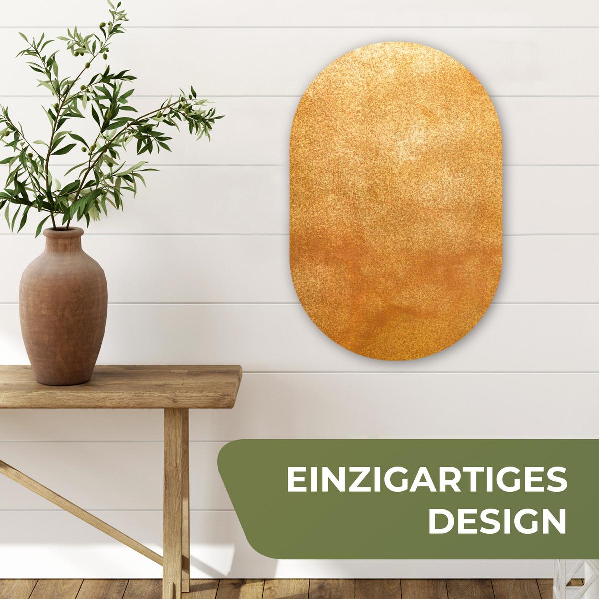 WANDBILD Eisen - Rost - Gold - Metall - Luxus Deko Wohnzimmer 40x60 cm - Goldfarben, Kunststoff (40/60cm) - MuchoWow