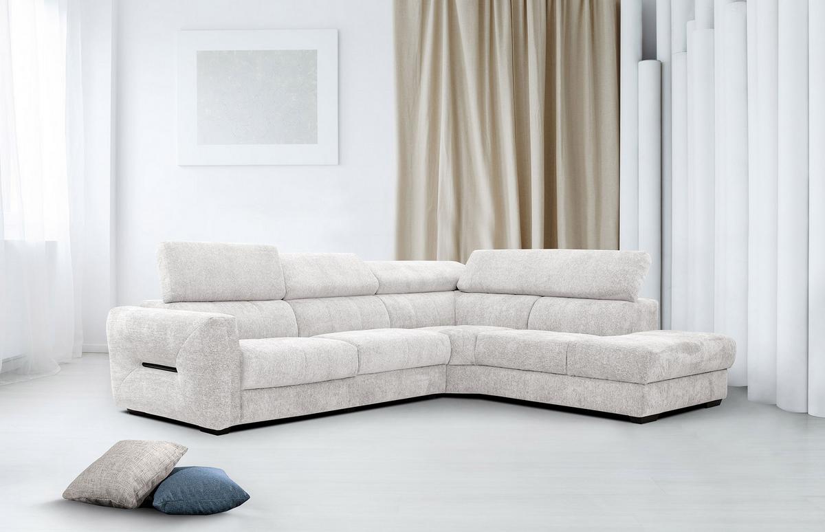 ECKSOFA CALVERA 5-Sitzer, weiß - Weiß, Holzwerkstoff/Textil (298/239cm) - Wozimo