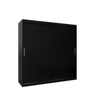 SCHIEBETÜRENSCHRANK TOKYO 200/200/62 2-türig - Silberfarben/Schwarz, Holz/Kunststoff (200/200/62cm) - MÖBEL KRYSPOL