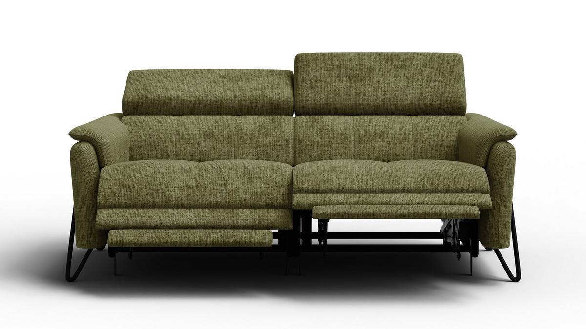 RELAXSOFA RODEN 3-Sitzer, olive - Olivgrün, Holz/Textil (194/82/103cm) - Wozimo