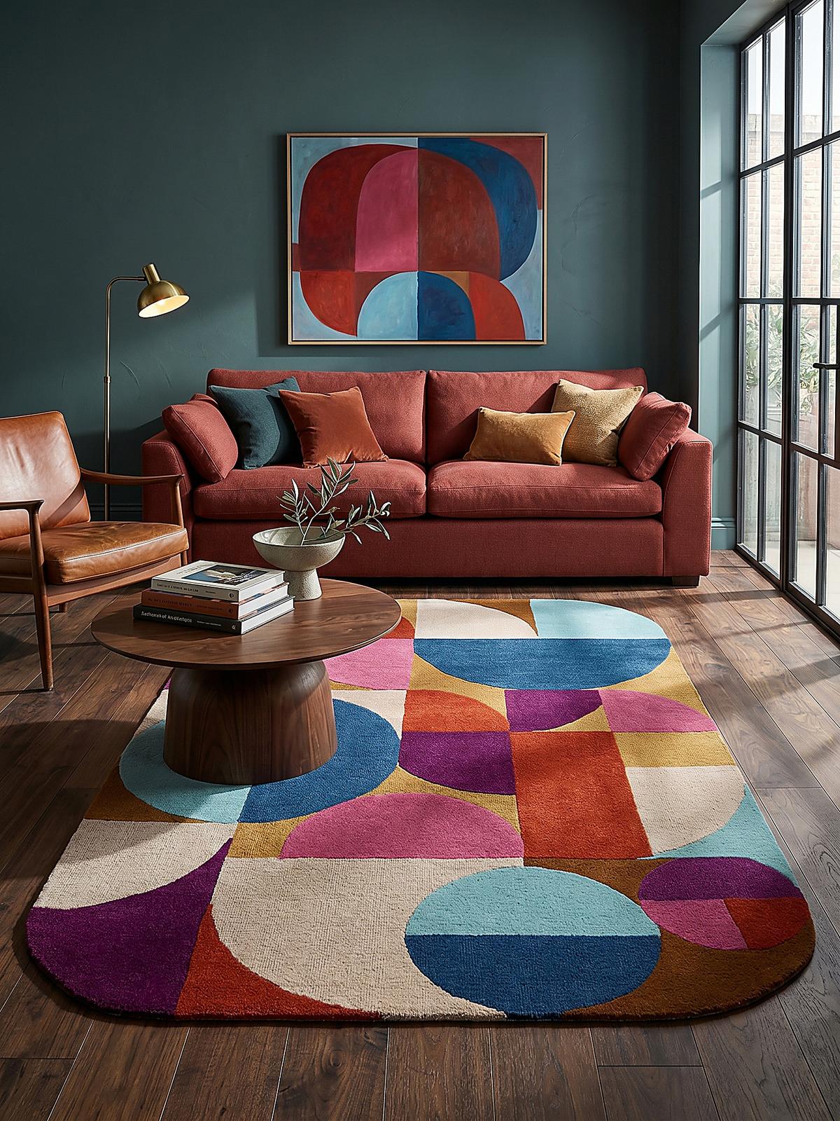 WOLLTEPPICH HALLEIN, geometrisch, Rosa-Bunt, 200 x 290 cm - Multicolor, Textil (290/200cm) - KADIMA DESIGN