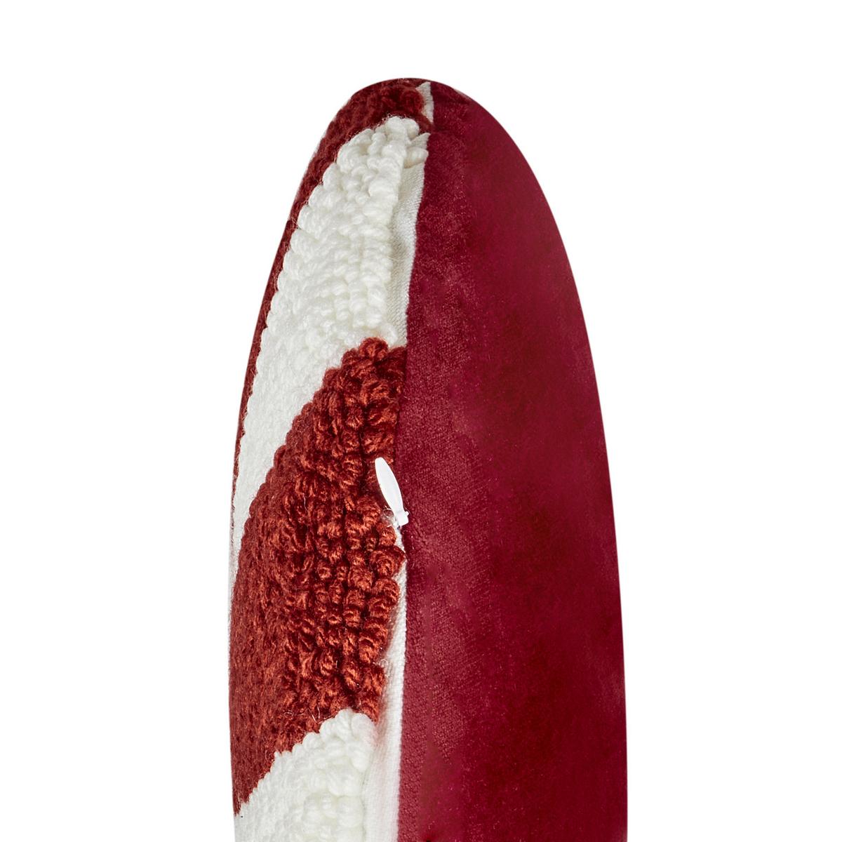DEKOKISSEN 2er-Set Weiß 40/40 cm Swirl Candy - Rot/Weiß, Textil (40/40cm) - Beliani