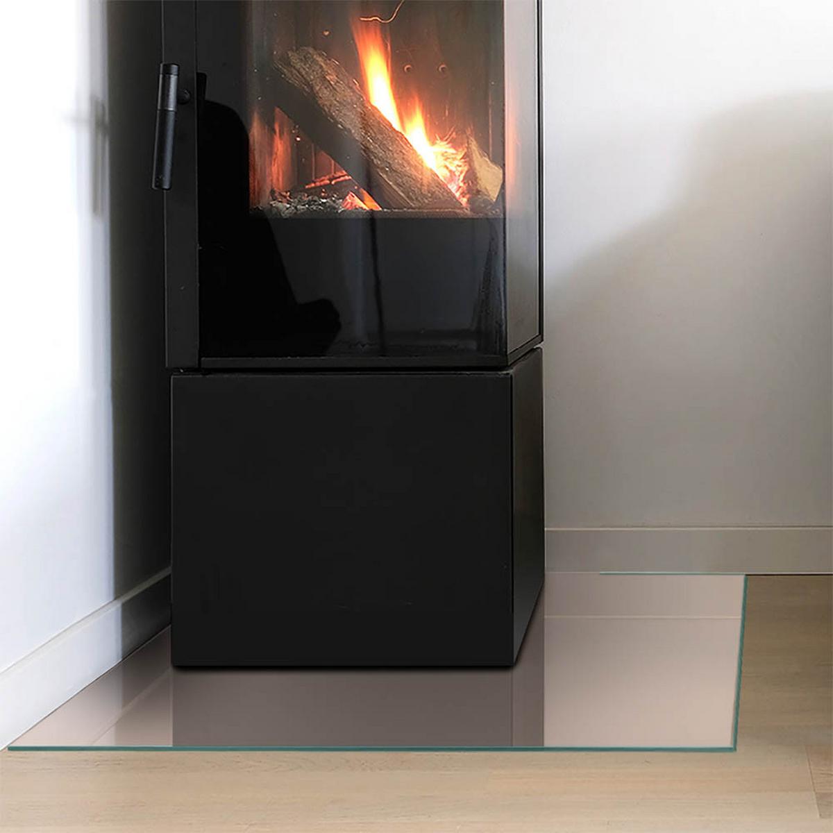 GLASPLATTE für Kamin 60x60 cm - Orange, Glas (60/60/0.4cm) - TULUP