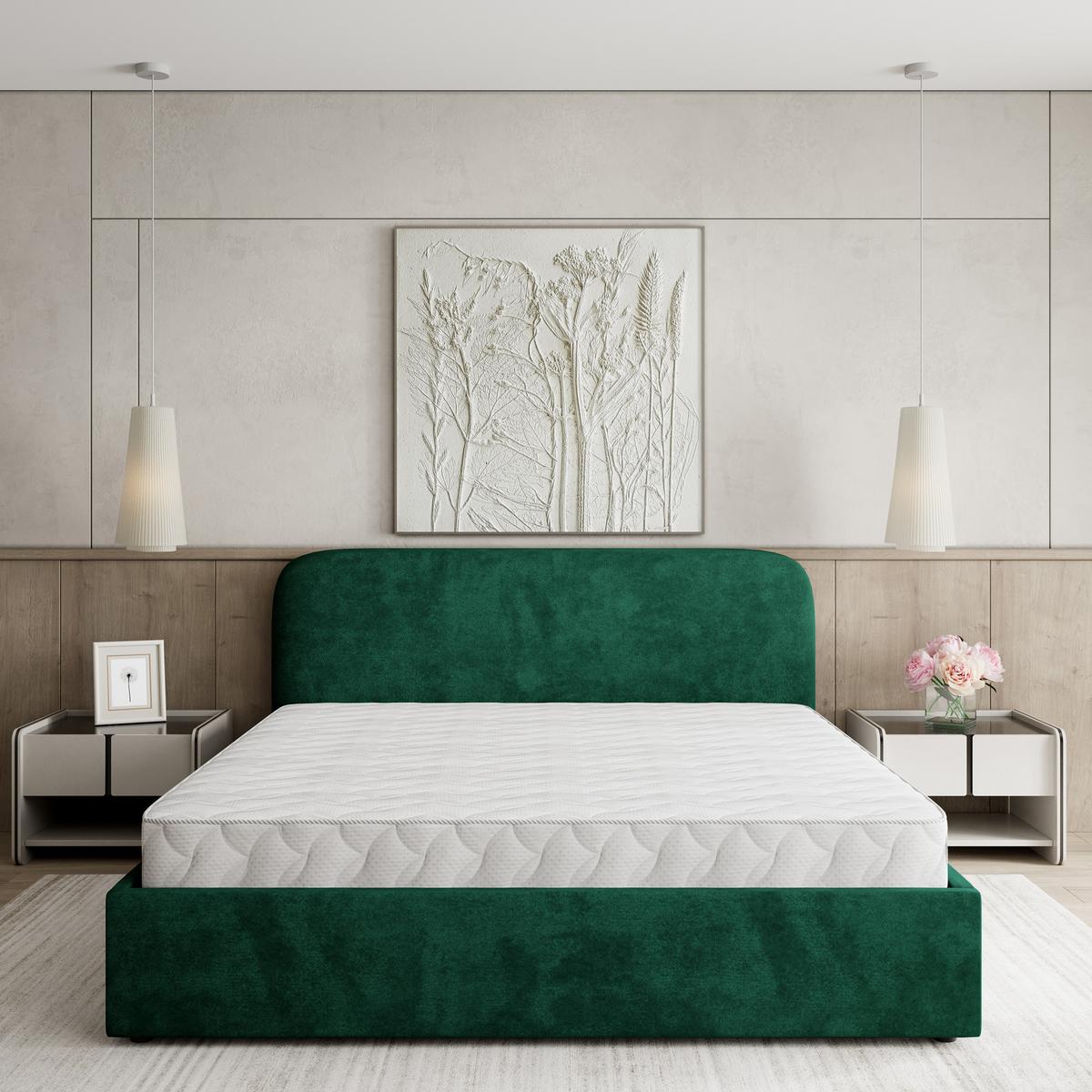 POLSTERBETT RENIVE K 120x200 cm mit Bettkästen - Grün - Grün, Holz/Textil - MASSENO