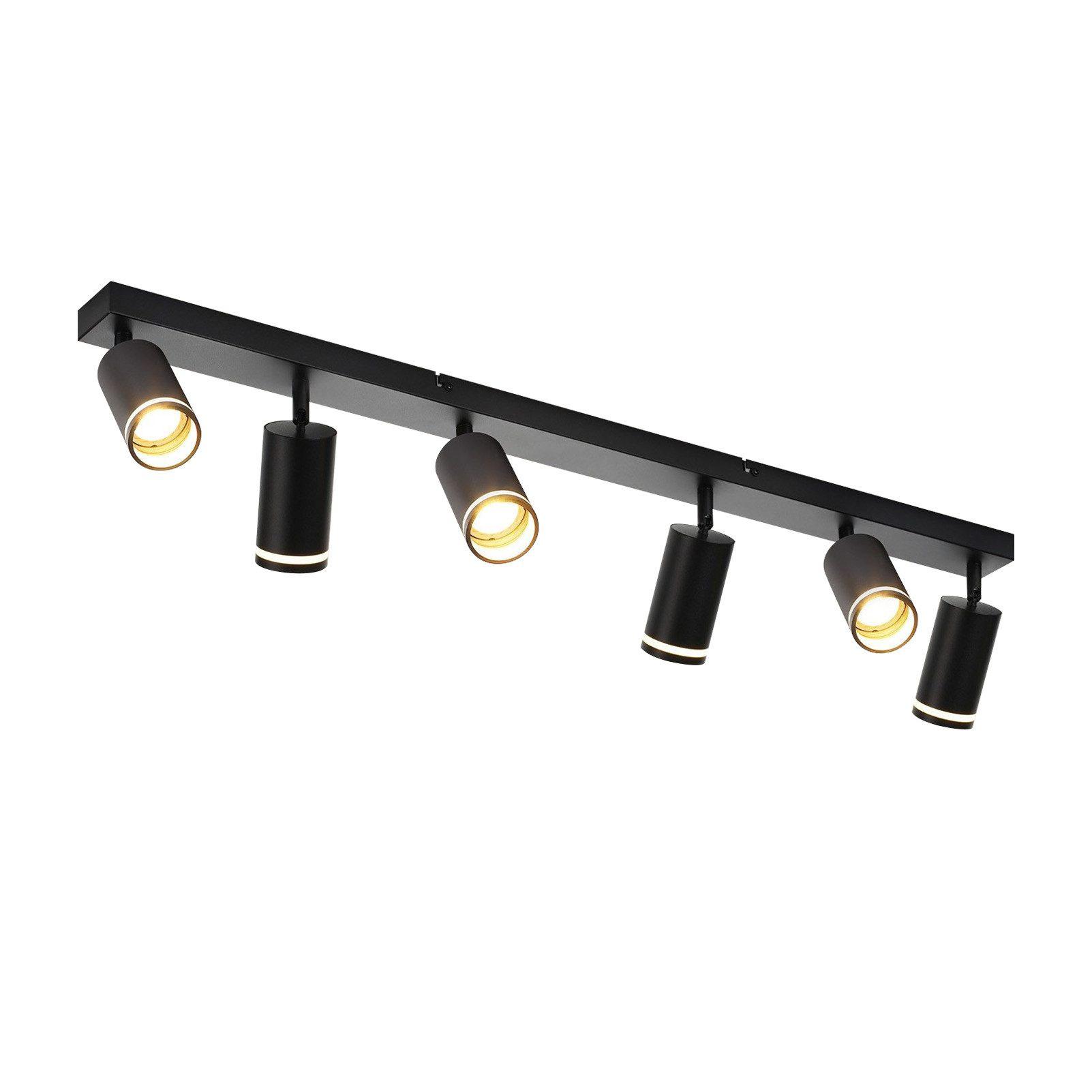 DECKENSTRAHLER Vilbel 6-flammig 83/5/17 cm - Schwarz, Metall (83/5/17cm) - Nettlife