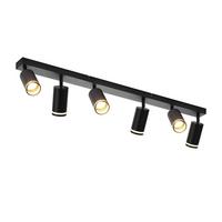 DECKENSTRAHLER Vilbel 6-flammig 83/5/17 cm - Schwarz, Metall (83/5/17cm) - Nettlife
