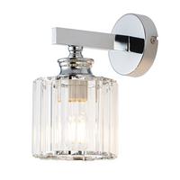 WANDLEUCHTE Falyn 13.6/13.6/23 cm - Chromfarben, Glas/Metall (13.6/23/13.6cm) - ZMH