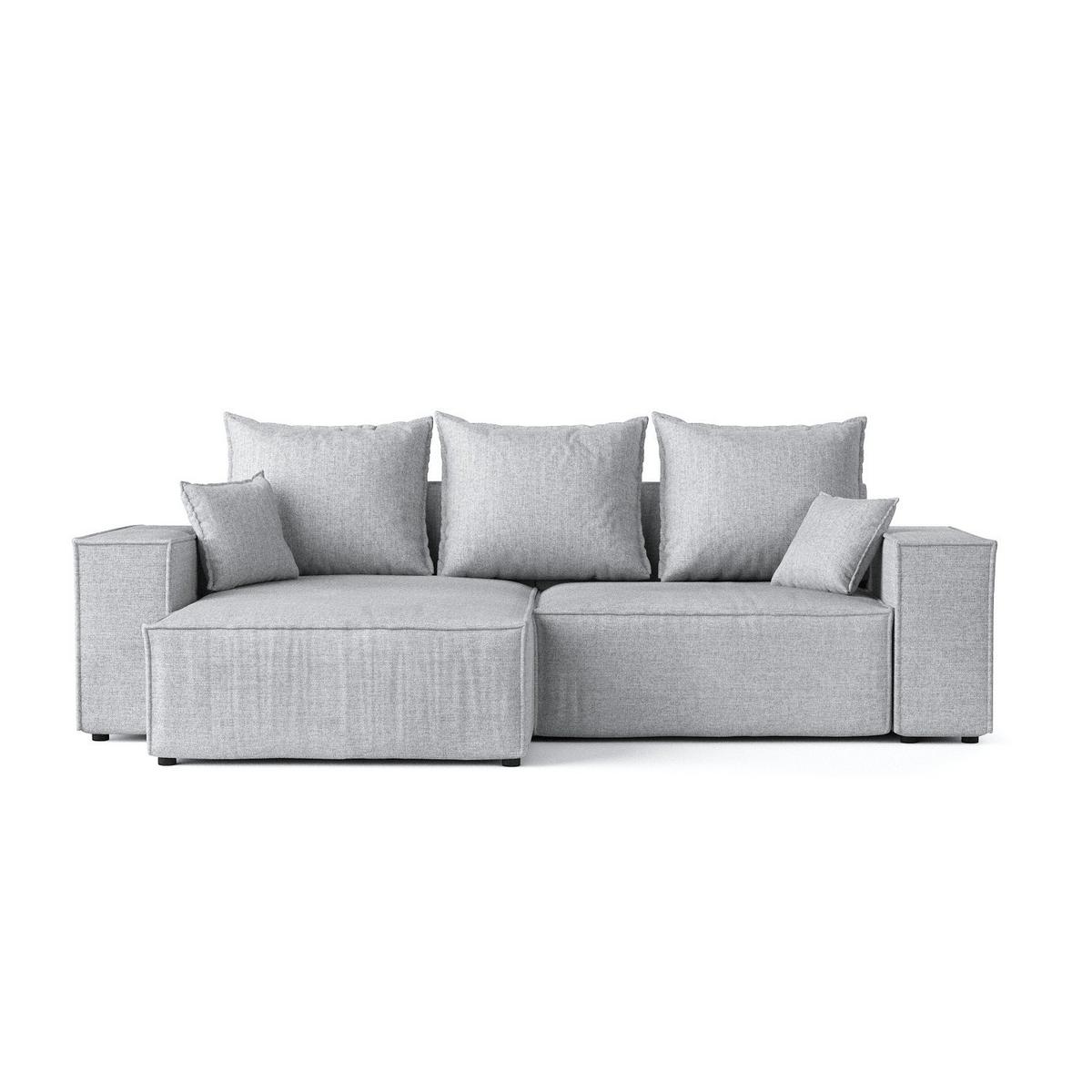 ECKSOFA SENSO mit Schlaffunktion Hellbeige im City Stoff - Hellgrau/Schwarz, Holz/Holzwerkstoff (255/148cm) - AltaBeds