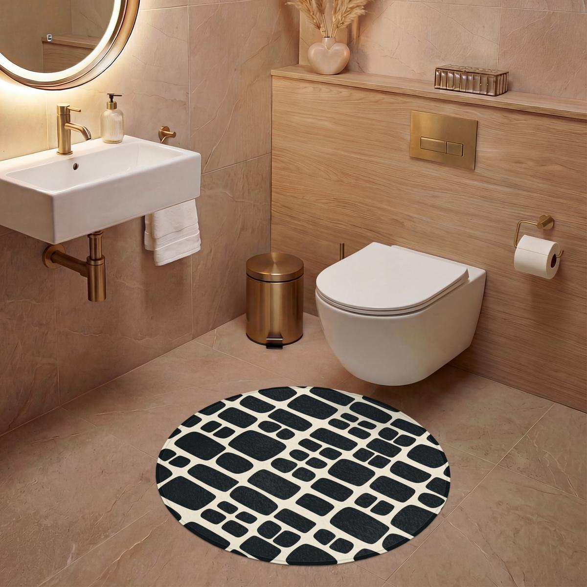 WC-VORLEGER Modern - Bio - Schwarz Toilettenteppich 70x70 cm - Anthrazit, Textil (70/1cm) - OnlyWow