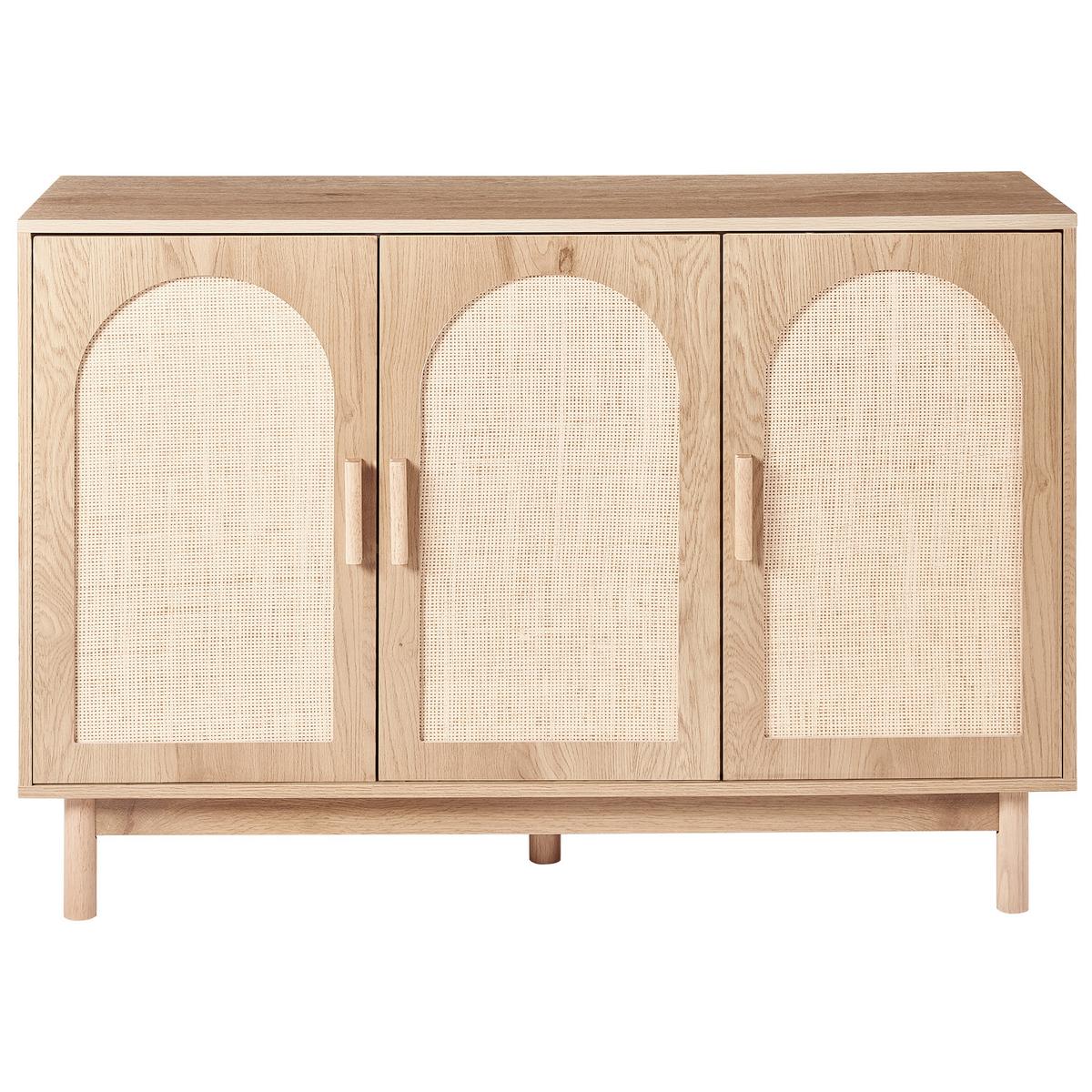 SCHRANK Hellbraun Costello - Hellbraun, Holzwerkstoff (120/83/40cm) - Beliani