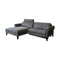 ECKSOFA MIT MOTORISCHER RELAXFUNKTION MALTA Grau Webstoff Relaxfunktion - Schwarz/Grau, Buchenholz/Textil (302/175cm) - KAWOLA
